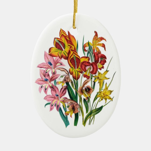 Gladioli Ceramic Ornament (Front)