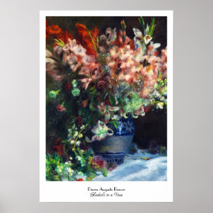 Gladioli in a Vase Pierre Auguste Renoir painting Poster