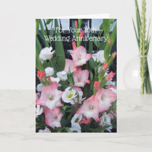 Gladioli Personalised 70th Wedding Anniversary Card