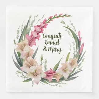 Gladiolus Floral Congratulations Napkin