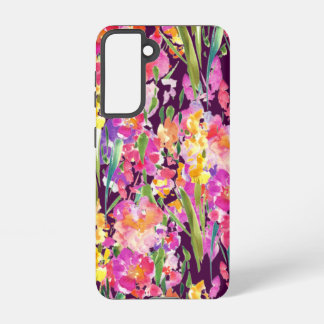 Gladiolus Garden Watercolor Plum Samsung Galaxy Case
