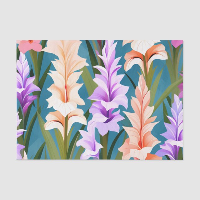 Gladiolus Minimalist Abstract Pattern Tissue Paper (Front)