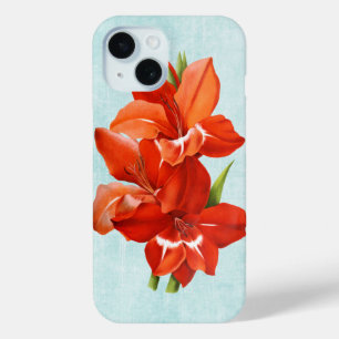 Gladiolus on Aged Denim iPhone 15 Case