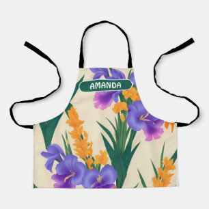 Gladiolus Retro Colourful Personalised Pattern Apron