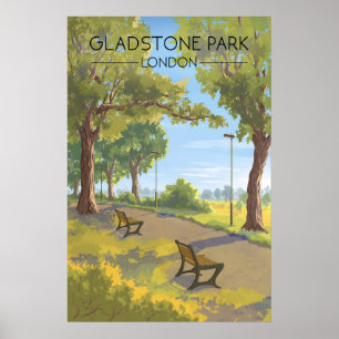 Gladstone Park London Travel Poster