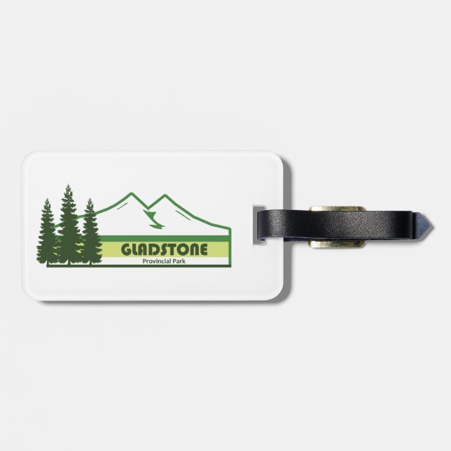 Gladstone Provincial Park Green Stripes Luggage Tag (Back Horizontal)