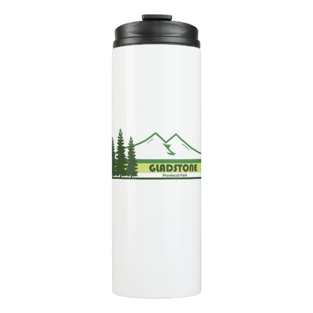 Gladstone Provincial Park Green Stripes Thermal Tumbler (Front)