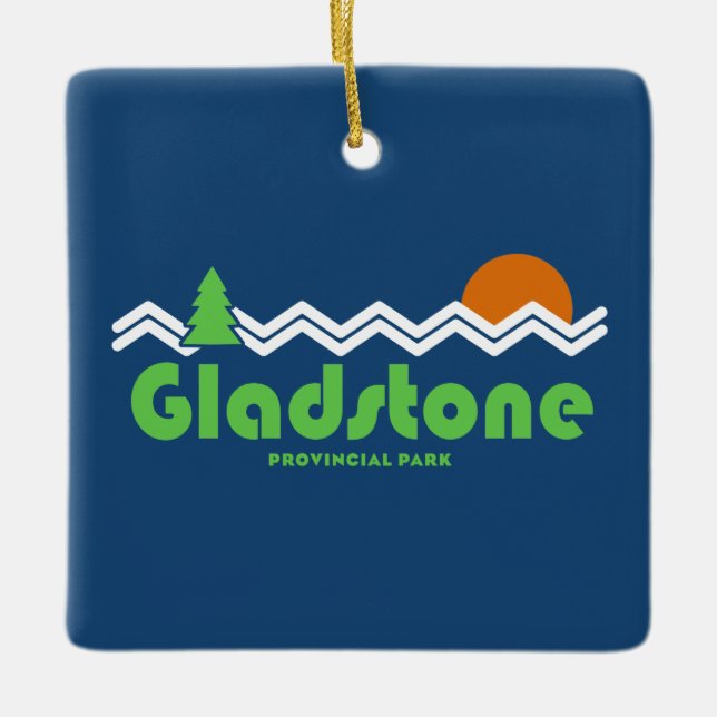 Gladstone Provincial Park Retro Ceramic Ornament (Front)