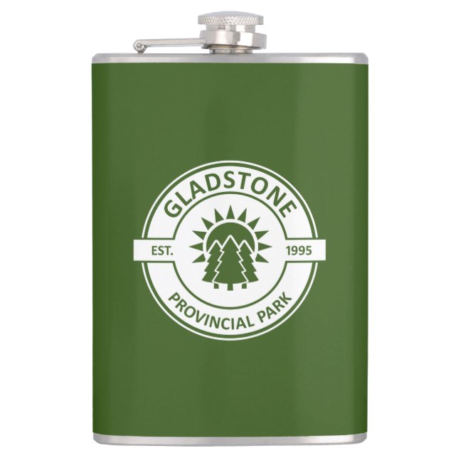 Gladstone Provincial Park Sun Trees Hip Flask (Front)