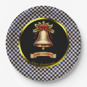 Gladstone Tartan Personalized Christmas Paper Plate