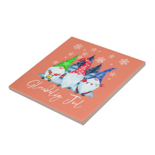 Glaedelig Jul Nordic Gnomes Tomte Nisse Danish Ceramic Tile