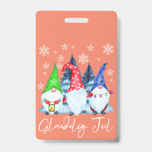 Glaedelig Jul Nordic Gnomes Tomte Nisse Danish ID Badge
