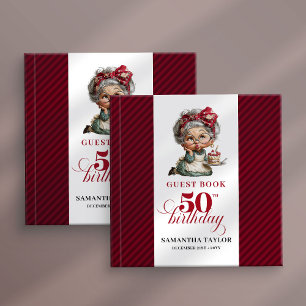 Glam 50th quirky lady guest book sign in fun