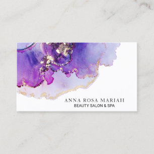 *~* Glam Abstract Bold Lavender Gold Gilded Blue Business Card