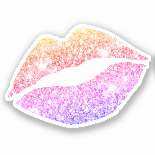 Glam Aesthetic Funky Girly Glitter Lips (Front)