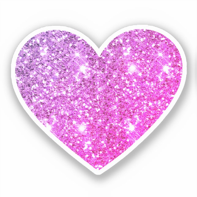 Glam Aesthetic Girly Hot Pink Glitter Heart (Front)