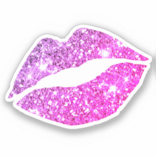 Glam Aesthetic Girly Hot Pink Glitter Lips