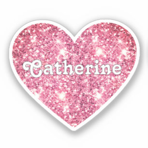 Glam Aesthetic Girly Pink Glitter Heart Name
