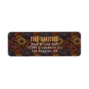 Glam Anemones Garden Backyard Wedding Return Address Label
