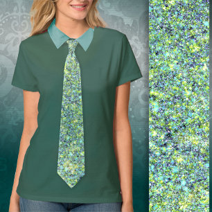 Glam Aqua Citron Green Mermaid Glitter Tie