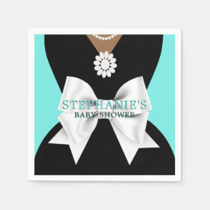 Glam Aqua Ethnic Fancy Tiffany Theme Baby Shower Napkin