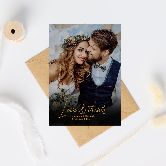 Glam Art Deco Black Gatsby 1920s Style Wedding Thank You Card (Creator Uploaded)