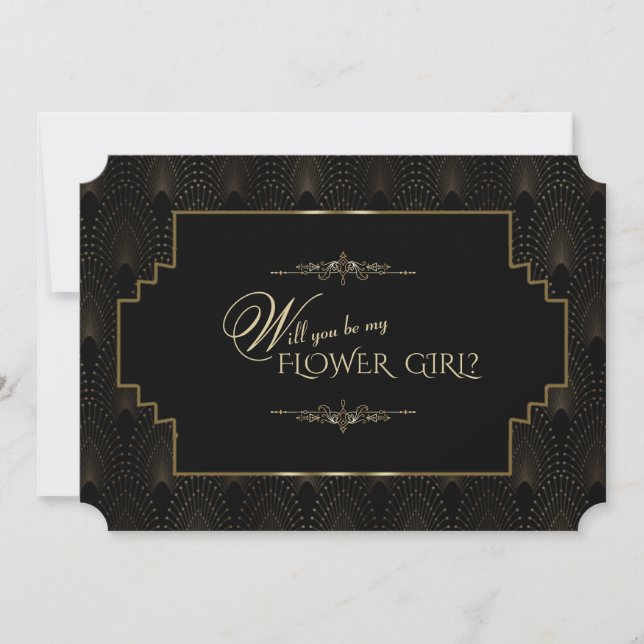 Glam Art Deco Great Gatsby Be My Flower Girl Invitation (Front)