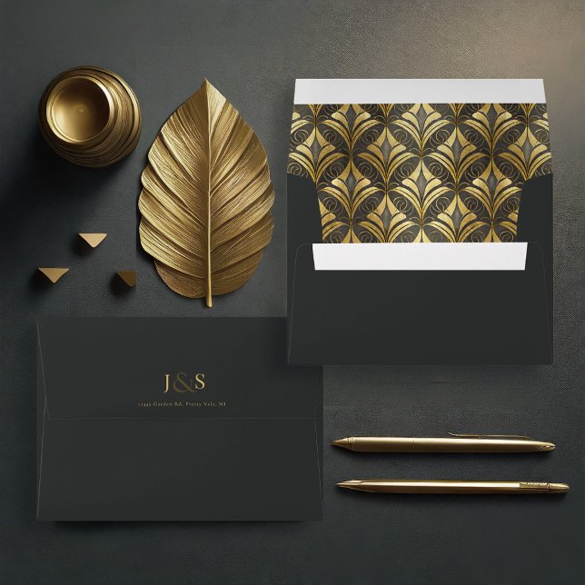 Glam Art Deco Wedding Details ID1033 Envelope (Creator Uploaded)