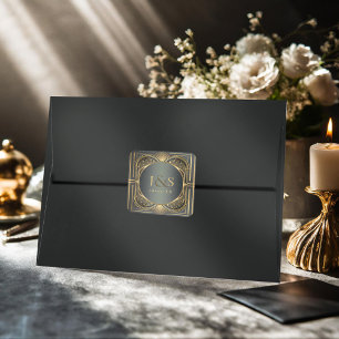 Glam Art Deco Wedding ID1033 Square Sticker