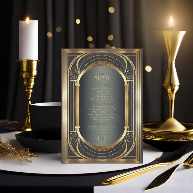 Glam Art Deco Wedding Menu ID1033 (Creator Uploaded)