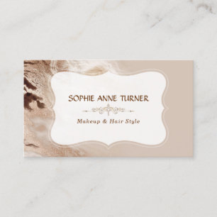 Glam Aurum Marble Geometric Shape Makeup Artist Business Card