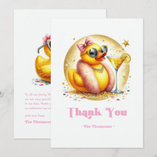 Glam Baby Duck Baby Shower Thank You Card