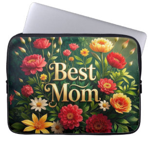 Glam Beautiful Floral Flowers For Mother's Day Laptop Sleeve