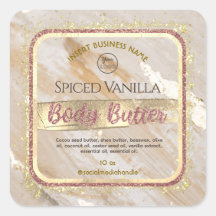 Glam Beige Marble Gold Foil Effect Body Butter