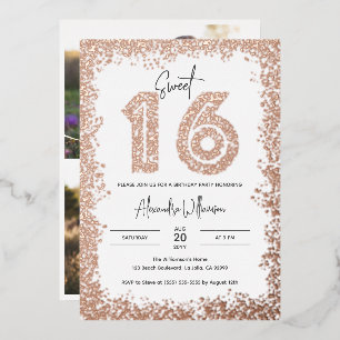 Glam Birthday Party Real Rose Gold Photo Sweet 16