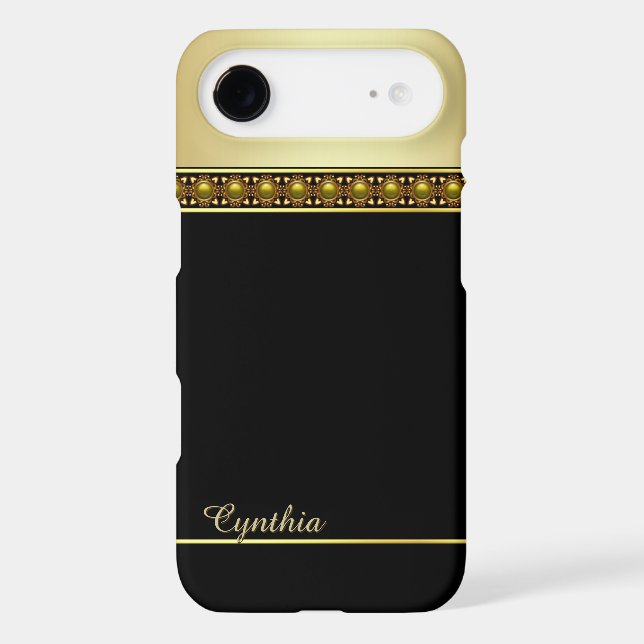 Glam Black and Gold Tone iPhone 5C Case (Back)