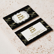 Glam Black Gold Hair Stylist Business