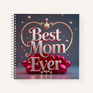 Glam Bling Silver Gold Best Mum Ever  Notebook