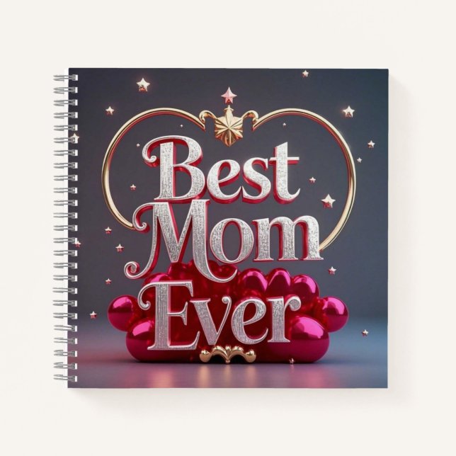 Glam Bling Silver Gold Best Mum Ever  Notebook (Front)