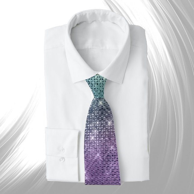 Glam Blue Sparkle Graphic Tie (Creator Uploaded)