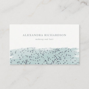 Glam Blue with Faux Sparkle on White Business Card