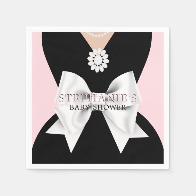 Glam Blush Pink Fancy Theme Baby Shower Napkin (Front)