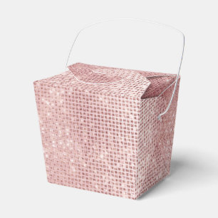Glam Blush Pink Glitzy Sparkle Celebrate Favour Box