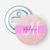 Glam Blush Pink Rose Gold Glitter Sparkle Monogram