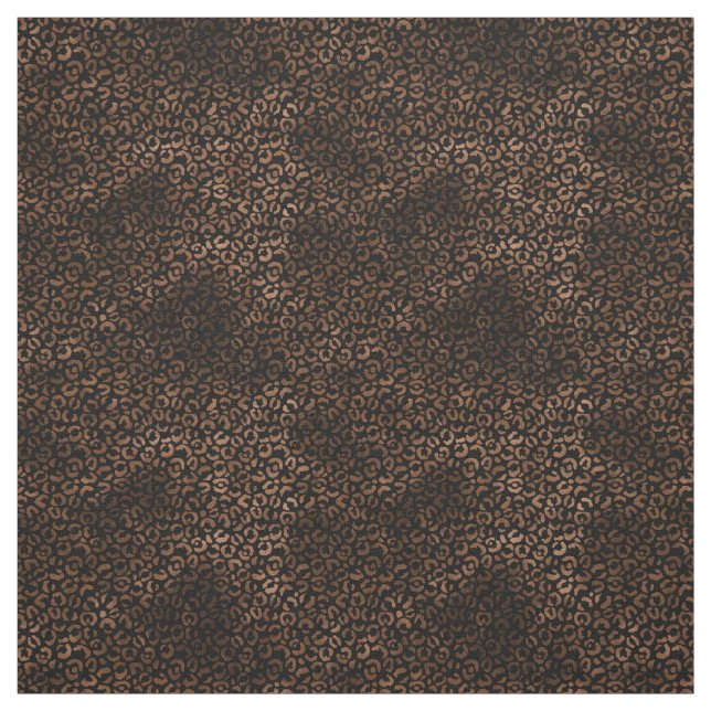 Glam Brown Black Leopard Print Fabric (Swatch)