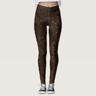 Glam Brown Black Leopard Print Leggings