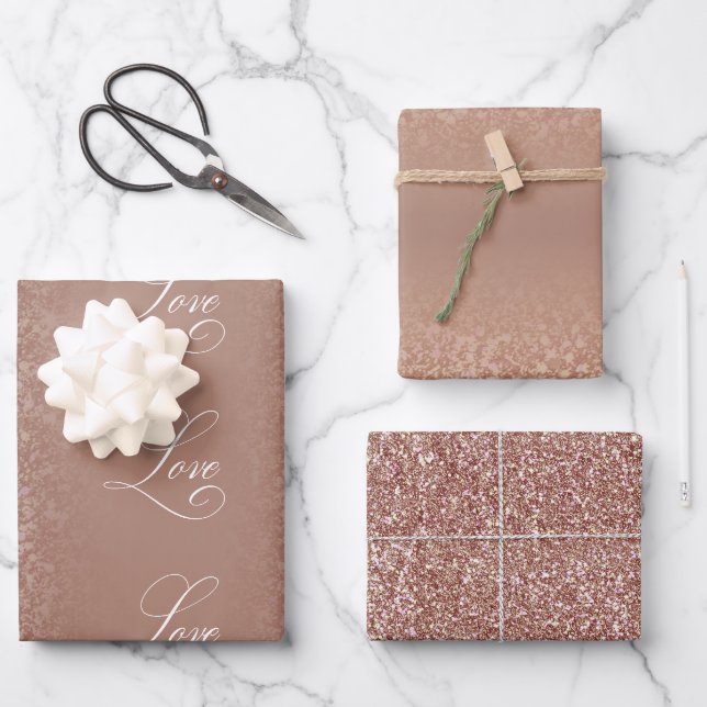 Glam Brown Glitter Gradient Colour A27767 Wrapping Wrapping Paper Sheet (Front)