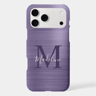 Glam Brushed Metallic Midnight Purple Monogram