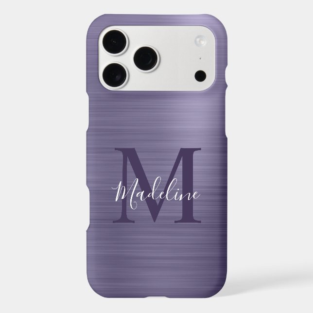 Glam Brushed Metallic Midnight Purple Monogram (Back)
