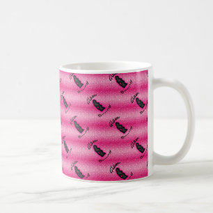 Glam Bunny Logo on Faux Pink Glitter 11 oz Mug